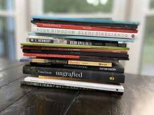 Stack of poetry books